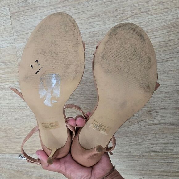 Steve Madden Bradshaw Dark Blush Patent Ankle Strap High Heel Sandals Size 9.5 - Picture 7 of 12